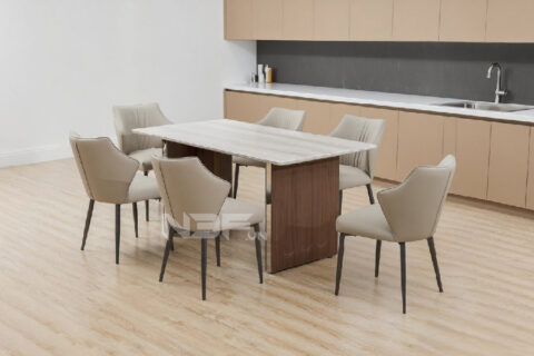 Bộ bàn ăn mặt đá hiện đại sang trọng