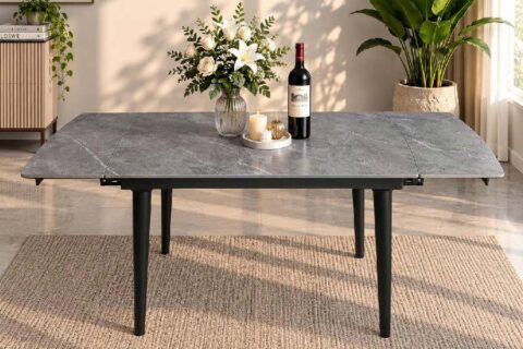 Bàn Ăn Thông Minh Mặt Đá Ceramic 1m2 Kéo Dài 1m8 Hiện Đại