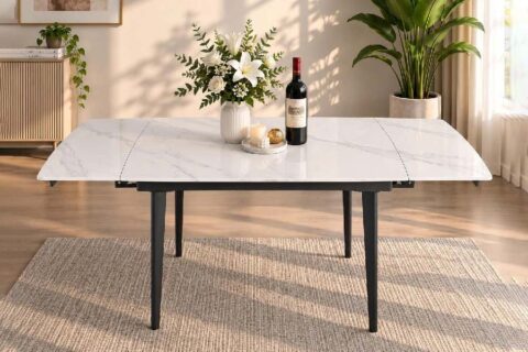 Bàn Ăn Thông Minh Mặt Đá Ceramic 1m2 Kéo Dài 1m8