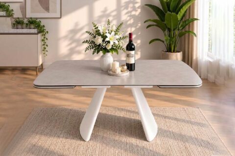 Bàn Ăn Thông Minh Mặt Ceramic Nhám Xám 1m4 Kéo Dài 2m Nổi Bật